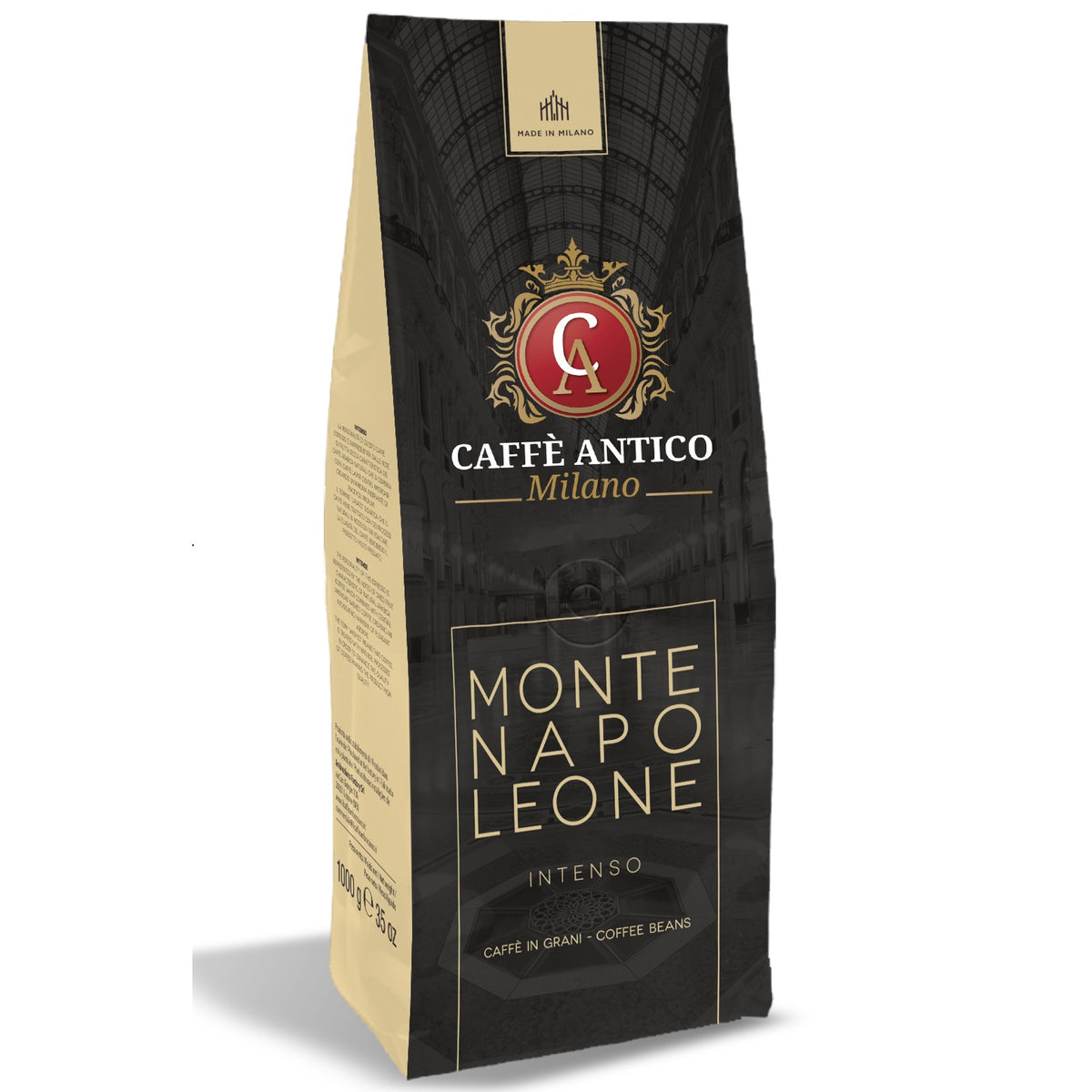 Frontansicht der Verpackung von Caffe Antico Milano Montenapoleone.