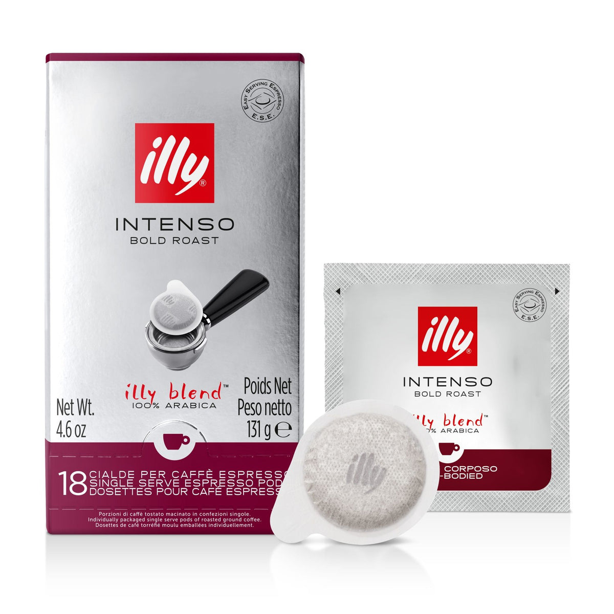 Frontansicht der Verpackung von illy Intenso Espresso.