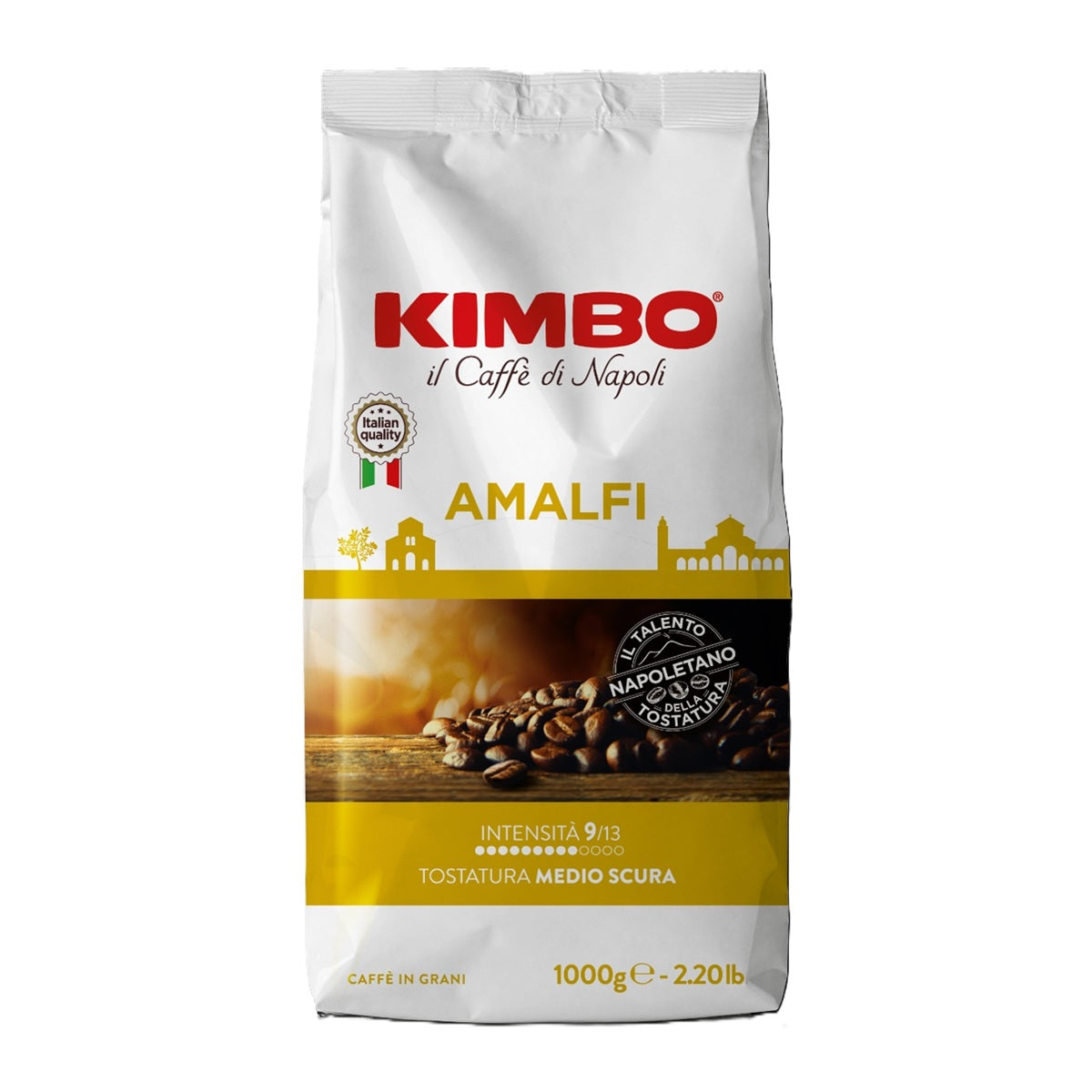Frontansicht der Verpackung von Kimbo Espresso AMALFI.