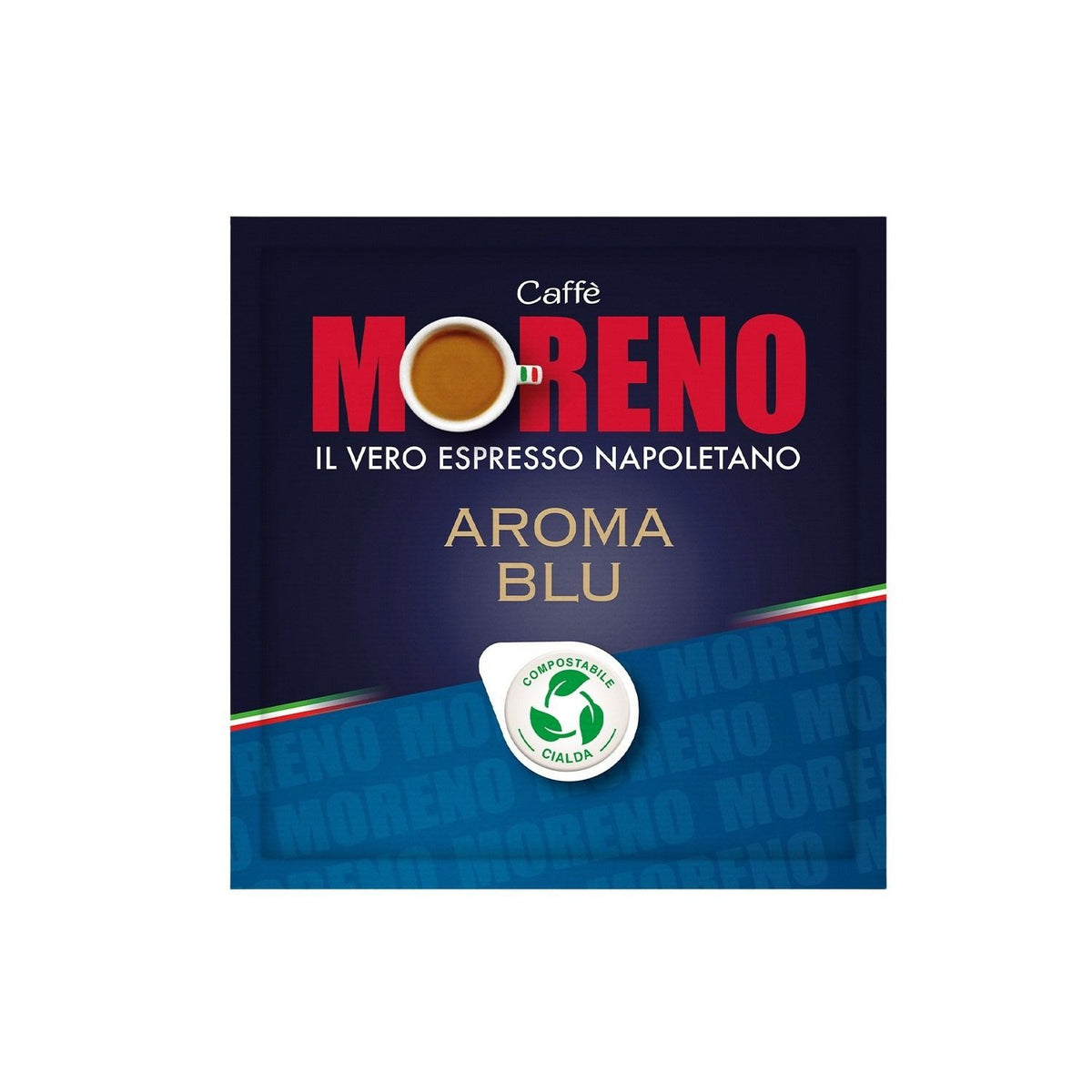 Frontansicht der Verpackung von Caffè Moreno AROMA BLU.
