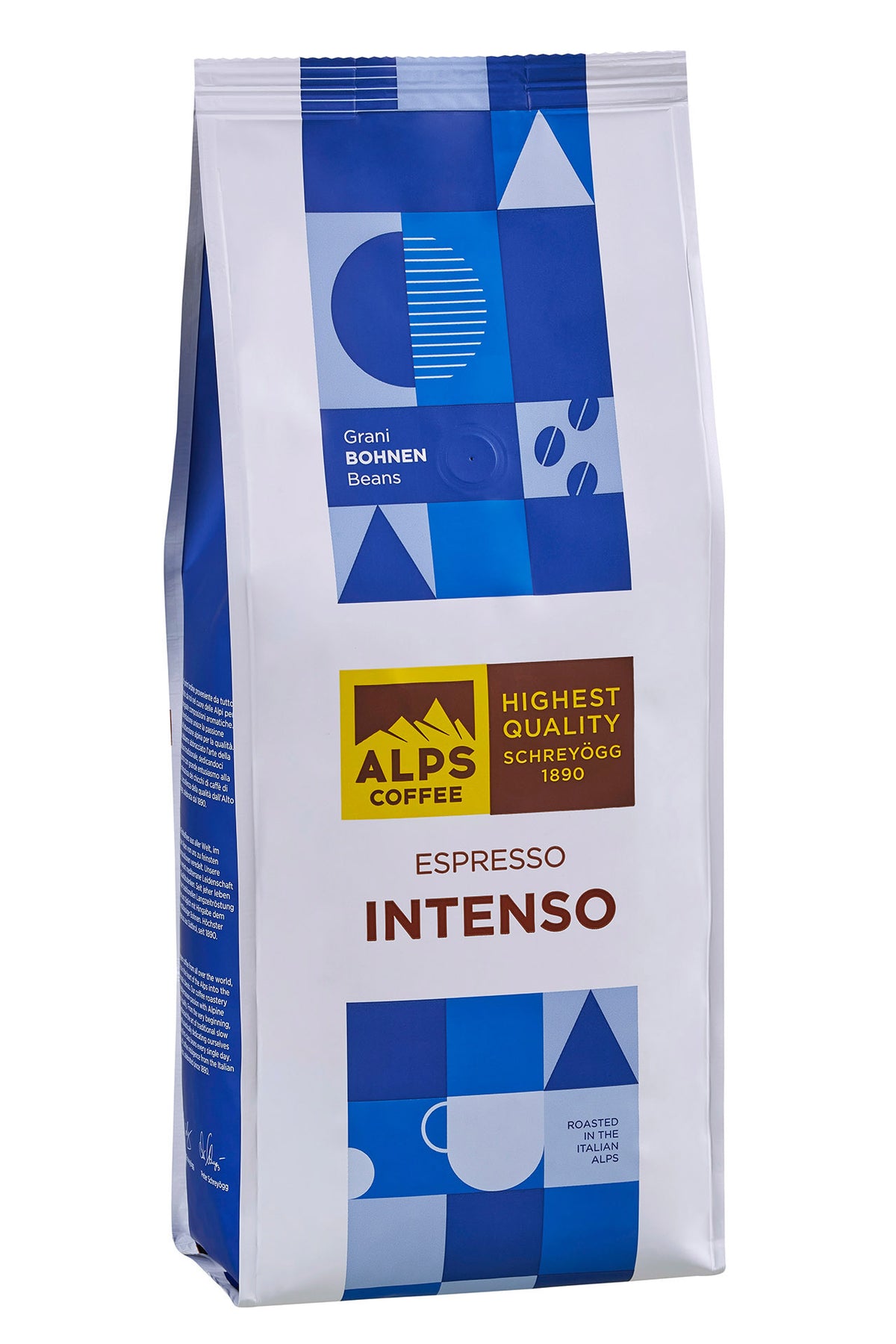 Frontansicht der Verpackung von Alps Coffee Espresso Intenso.