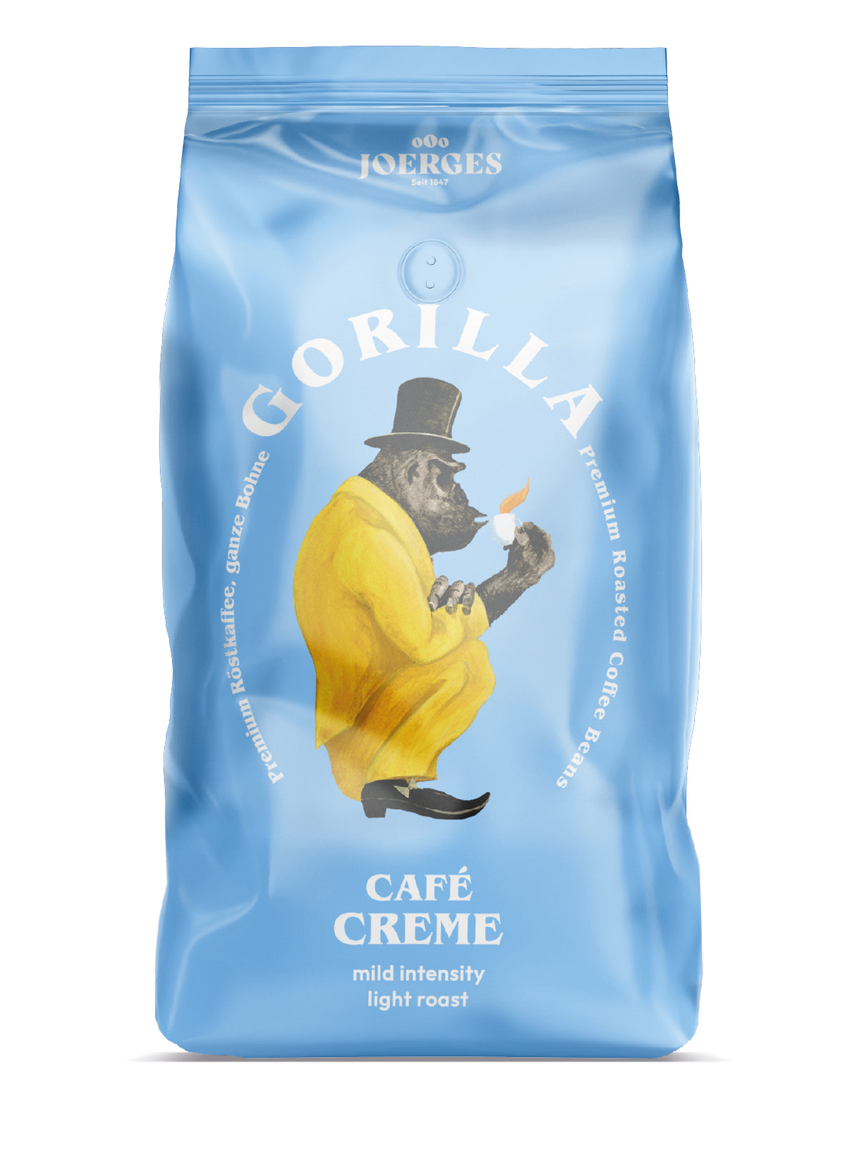 Frontansicht der Verpackung von Gorilla Café Creme.