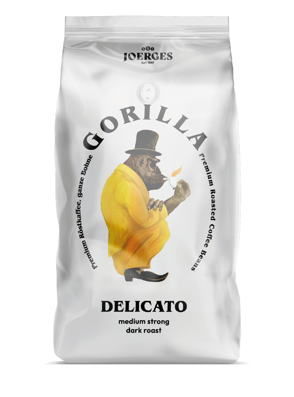 Frontansicht der Verpackung von Gorilla Espresso Delicato.