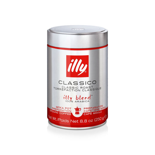 Frontansicht der Verpackung von illy Classico Mokka.