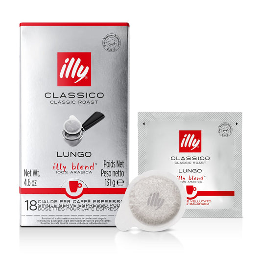 Frontansicht der Verpackung von illy Classico Lungo.