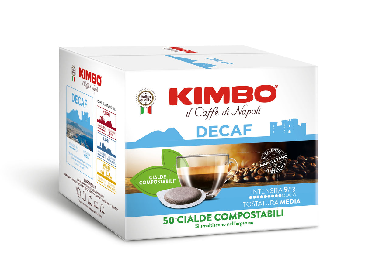 Frontansicht der Verpackung von Kimbo DECAFF.