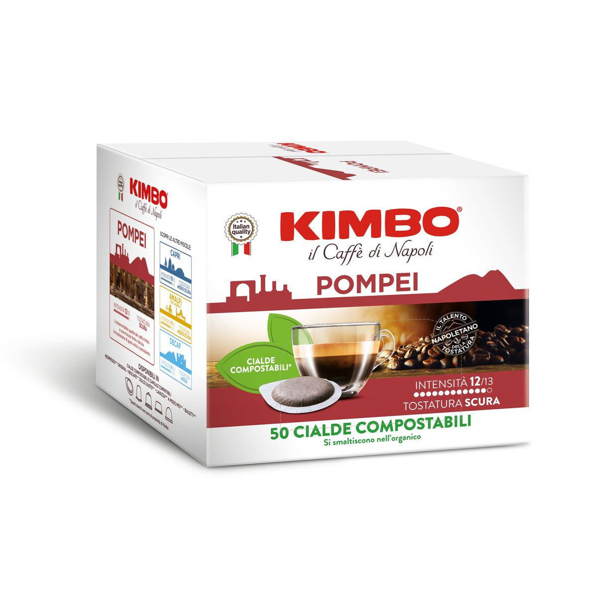 Frontansicht der Verpackung von Kimbo POMPEI.