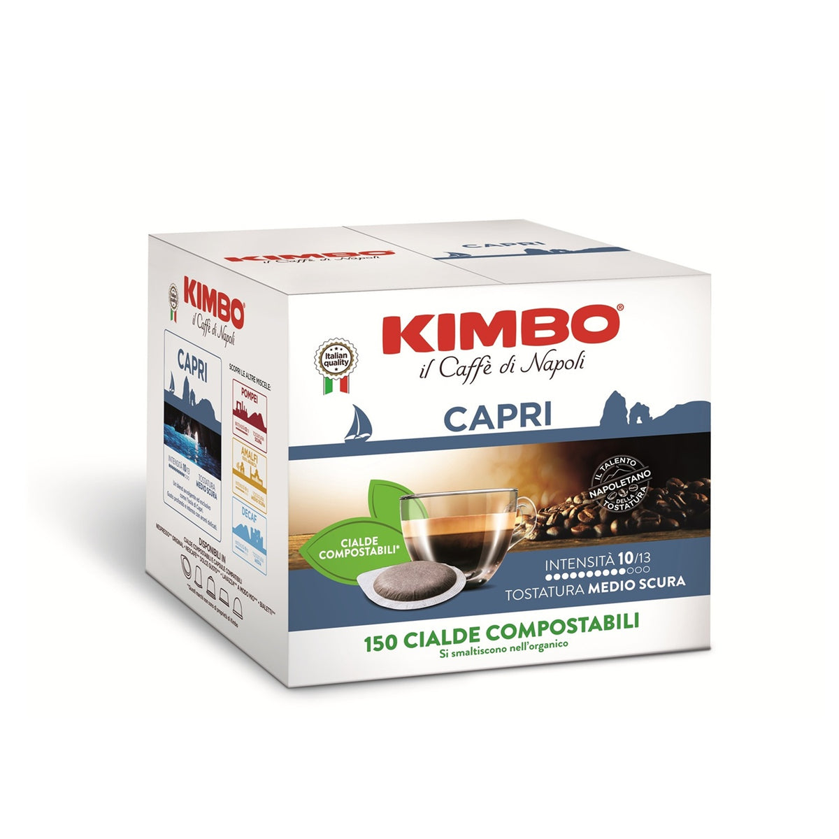 Frontansicht der Verpackung von Kimbo CAPRI.