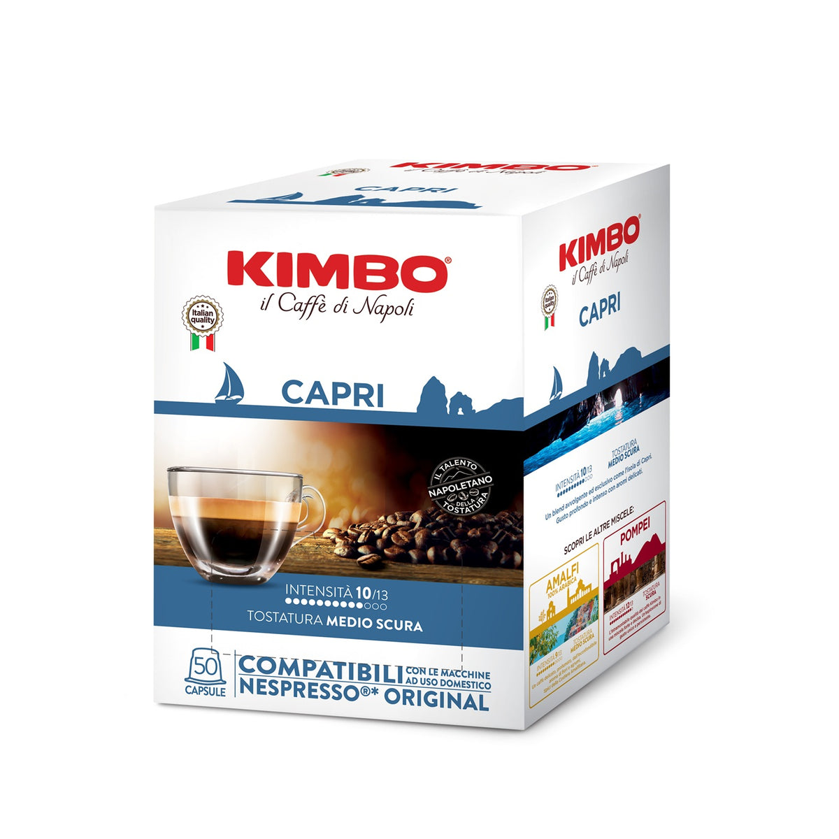 Frontansicht der Verpackung von Kimbo Capri.
