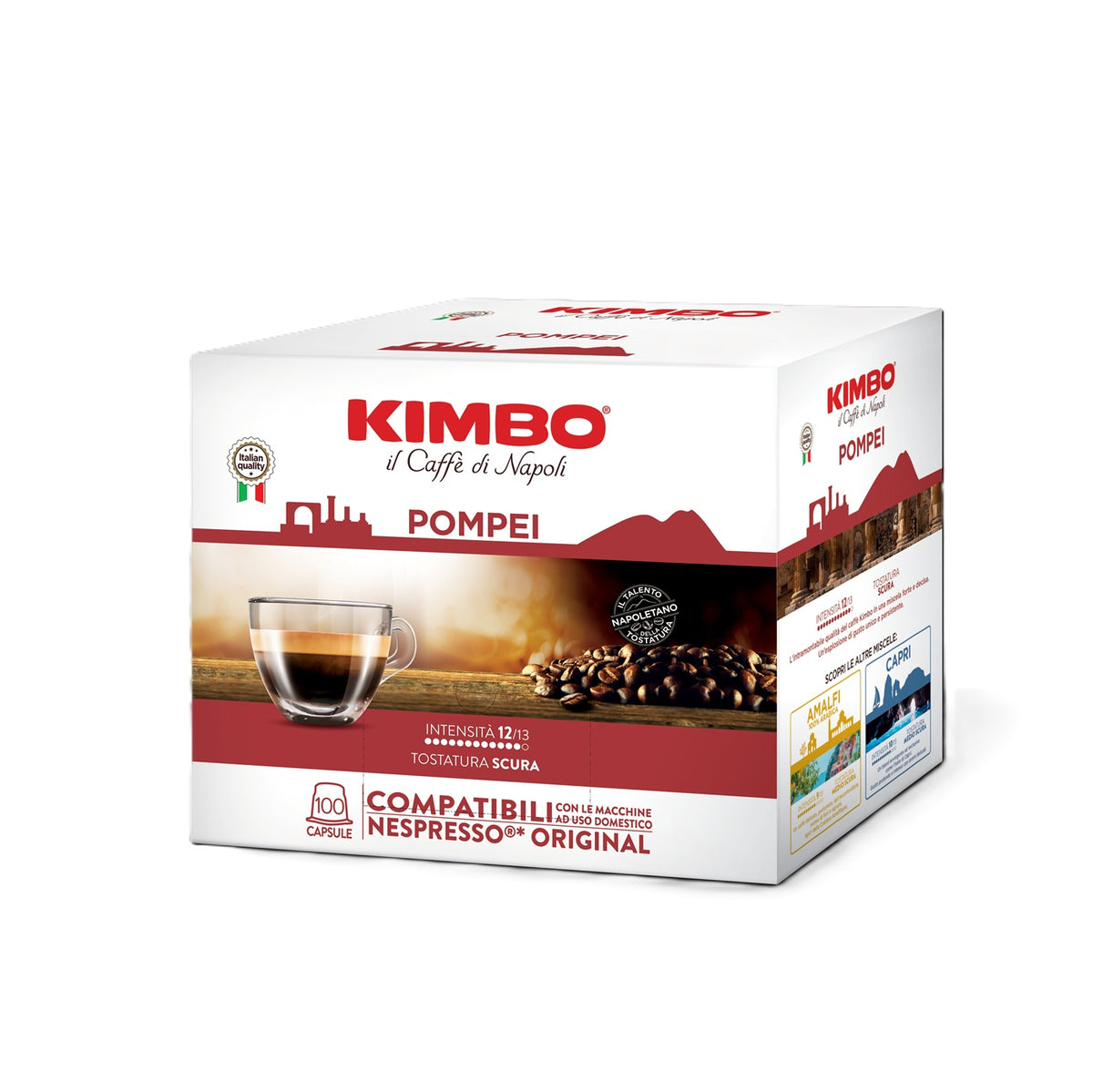 Frontansicht der Verpackung von Kimbo Pompei.