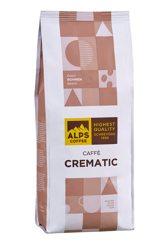 Frontansicht der Verpackung von Alps Coffee Caffe Crematic.